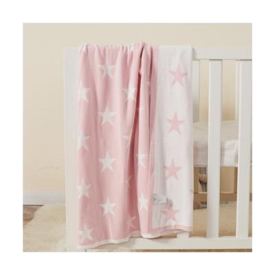 China New Design Cotton Baby Blanket Folded Soft Knitted Fabric for sale