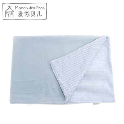 China Folded Double Layer Blanket One Side 100% Printed Cotton The Other Side 100% Flannel Baby Blankets for sale