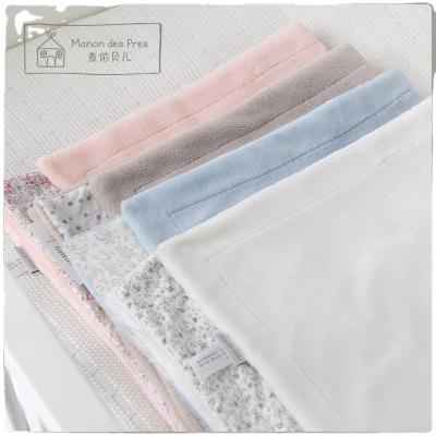 China 70X100CM Double Layer Blanket One Side Folded 100% Printed Cotton The Other Side 100% Flannel Baby Blankets for sale