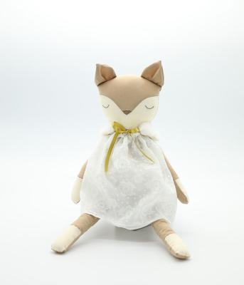 China Soft Stuffed Animal Baby Toys Birth Gift Girl Fox Toy Dress Fox Plush Doll for sale