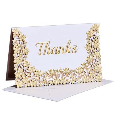 China Europe THANK YOU WHOLESALE DIE CUT AND GOLD FOIL PRINT CARD CAN CUSTOMIZE LOGO for sale