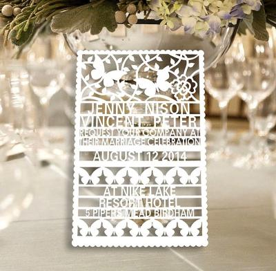 China Wedding Invitation Personalized Butterfly Laser Cut Wedding Invitation Cards Paper Cut Art DIY Butterfly for sale