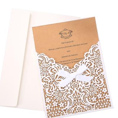 China Europe Customized Laser Cut Invitation Wedding Card for sale