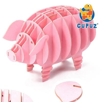 China Europe 2021 diy 3d pig paper puzzle toys for education for sale