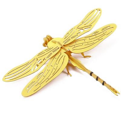 China Europe cardboard insect toy 3d dragonfly puzzle paper model for kid for sale