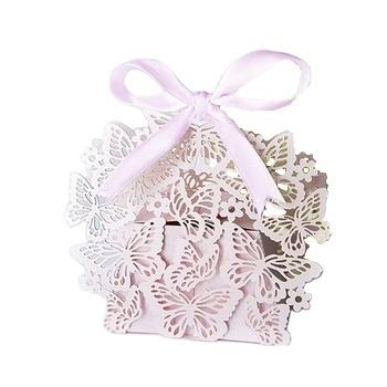 China Wedding Company 10.5*11.5*4.5CM Red-leaves laser cut elegant butterfly party wedding chocolate gift candy red blue pink purple sweet paper box for sale