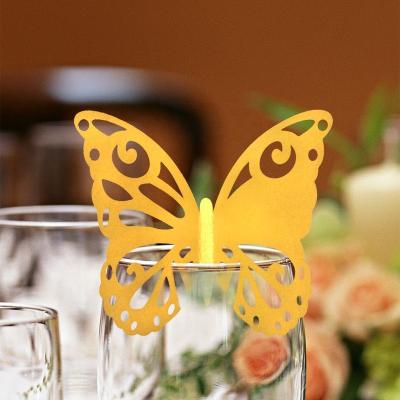 China 2021 New Europe style laser cut wine glass place card holder for wedding party for sale