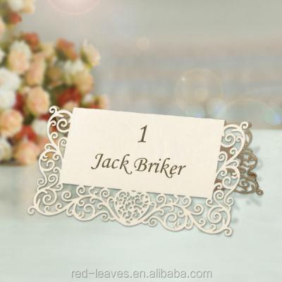 China Wedding decoration & location map & Gifts Laser Cut Customized Wedding Party Table Decoration Name Card for sale