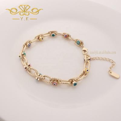 China Exquisite Well-designed Multicolor Evil Eye Chain Evil Eye Execution Bracelet Anklets and Bracelets Extra Long Foot Jewelry for sale