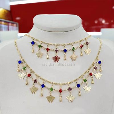 China Y.K Costume Women Jewelry TRENDY Set 2021 Multi Color Bohemian Customize Necklaces And Anklets Sets Jewelry for sale