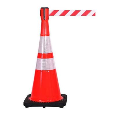 China Any Place Needs Crowd Control 3 Meter Red Retractable Cone Belt Traffic Topper for sale