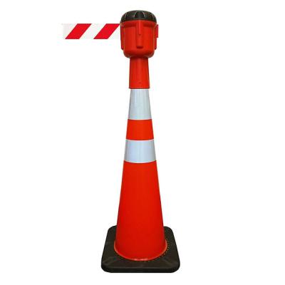 China Any Place Need White Red Retractable Crowd Control Traffic Cone Topper for sale