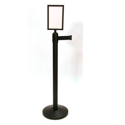 China Any place need black silver retractable crowd control a4 metal barrier sign holders for sale