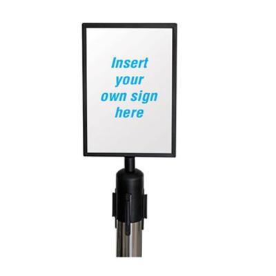 China Any Place Need Crowd Control Queue Barrier Belt Holder Black Signage Sign View for sale