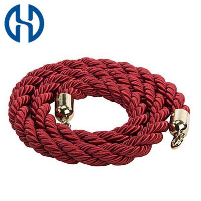 China Any Place Need Crowd Control Support Red Twisted Rope With Brass End Crowd Control Barrier for sale