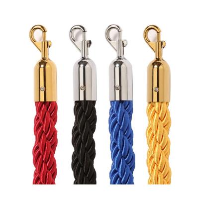 China Any Place Needs Crowd Control Hanging Twisted Ropes With Chrome Snap Ends For Queue Barrier for sale