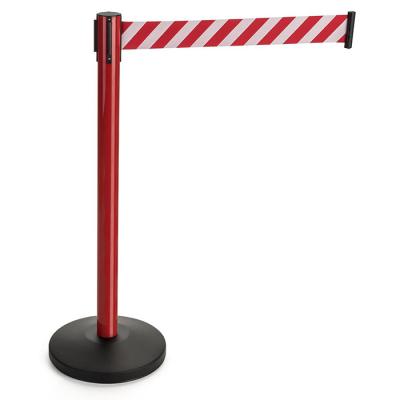 China Any Place Need Crowd Control Concrete Pad Red Plastic Queue Barrier for sale