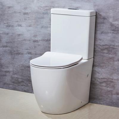 China Dual-Flush HILITE Foshan Supplies Modern Design Washdown Watermark Glazed Ceramic Bathroom Wc Two Piece Toilet Sanitary Ware For Home Hotel for sale