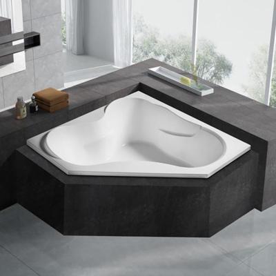 China Embedded HILITE Good Quality Custom Acrylic Embedded Bath Tub Soaking Whirlpool Corner Bathtub Whirlpool Bathroom for sale