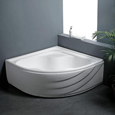 China Modern HILITE New Simple Contemporary Home Bathroom Deep Soaking Whirlpool Bathtub Corner Bathtub Acrylic for sale