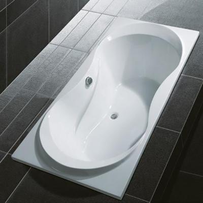 China Embedded HILITE Modern Design Factory Cheap Bathroom Simple Drop In Bath Tub Acrylic Embedded Bathtub for sale