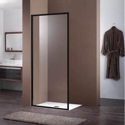 China Modern HILITE Hot Selling 1100X2200mm Matte Black Luxury Hotel Shower Room Bathroom Glass Rectangle Shower Room for sale