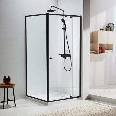 China Modern HILITE Hotel Bathroom Acrylic Base Aluminum Handle Frame Shower Cabins Wholesale Corner Square Shower Room for sale