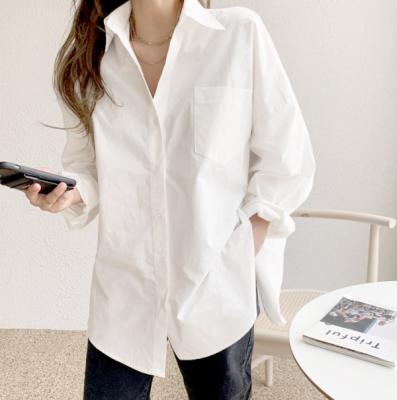 China Casual Lady Button Shirt Office Long Sleeve Cotton Blouse Womens 2021 Size Women Loose Workable Plus White Blouses Shirts Blusas11456 for sale