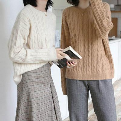 China Cashmere Women Sweater Autumn Winter Clothes Warm Knitted O-Neck QUICK DRY Sweater for Women' woman s green top for sale