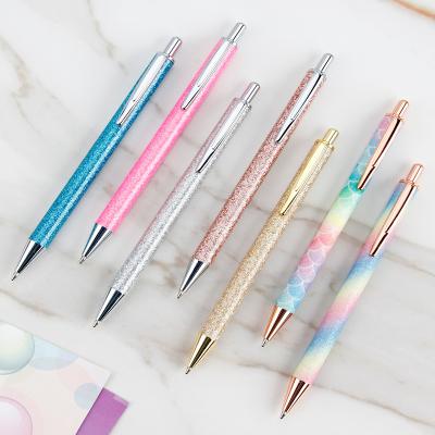 China office & Ball Pen Ballpoint Metal Pen Glitter Pen Promotion Gift Custom School Logo for sale