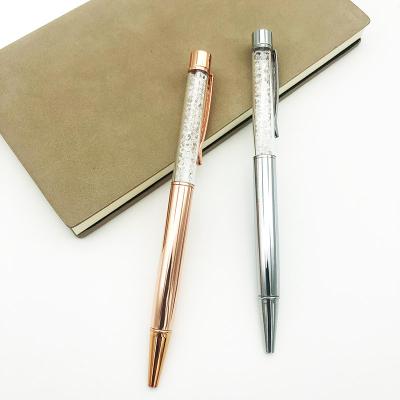 China office & Pen Quality Promotional Gift Silver Rose Gold Customized Bling Dynamic Metal Thin Rhinestones Diamonds Crystals DIY Ballpoint Pens School for sale