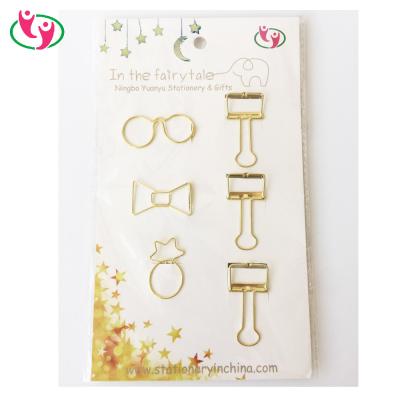 China Office Binding 2017 Hot Selling Novelty Designed Binder Clip Paper Clip Set in Assorted Colors for sale