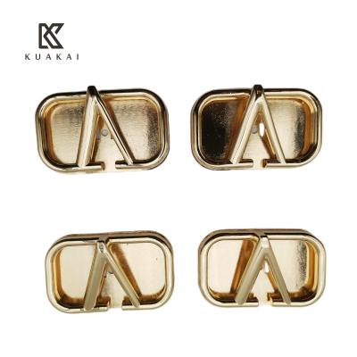 China Factory Custom Logo Metal Latch Magnetic Bag Lock Purse Case Hardware Accessories Shoe Decorative Buckle L1005 for sale