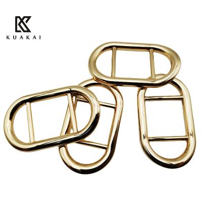 China Metal Purse Accessories Rings Flat 28mm Metal Adjuster Light Gold Zinc Alloy Color For Handbags B3009 for sale