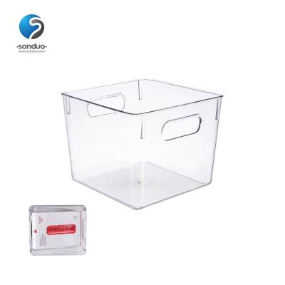 China SONDUO Factory Direct Sales Kitchen Refrigerator Organizer Bin Household Clear Viable Plastic Storage Bin for sale