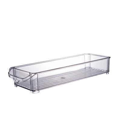 China Kitchen Viable Clear Material Perfect Collection Plastic Bin Organizer PET Fridge Bin Organizer Fridge Pet Box for sale