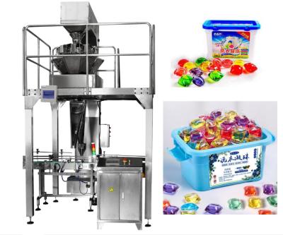 China Automatic Laundry Detergent Pods Filling Packing Machine With Multihead Weigher for sale