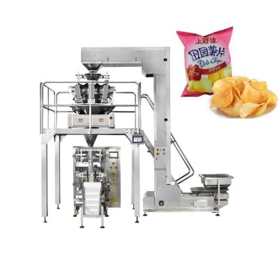 China Multi-function Potato Chips Puffed Food Weighing 50g 100g Pillow Bag Vertical Packing Machine for sale