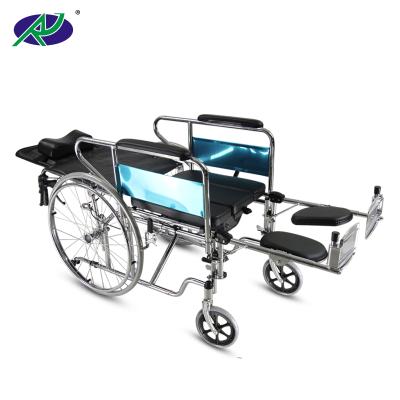 China Folding Commod Wheelchair Lightweight Toilet Safe Aluminum Wheelchair for sale