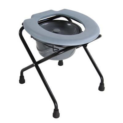 China Foldable Health Care Commodes Powder Coated Steel Frame Simple Toilet Commode Chair /Lightweight/Convenient for sale