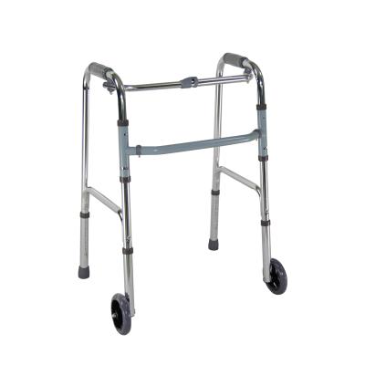 China Homecare and Outdoor Adult Size Adjustable Foldable Aluminum Walker with Front Wheels for sale