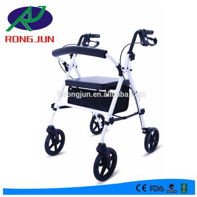 China Rehabilitation center aluminum mobility rollator foldable walker for sale