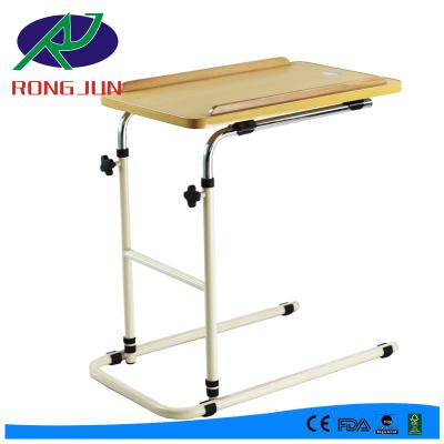 China Modern Steel Height Adjustable Over Bed Table Hospital Dining Table RJ-T6832 for sale