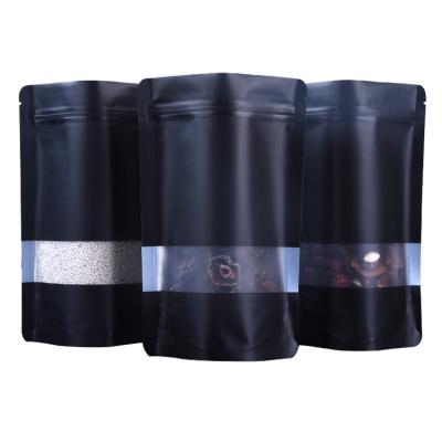 China Moisture Proof Black Holographic Mylar Bags With Clear Window for sale