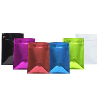 China Recyclable Custom Size Multicolor Logo Three Sides Seal Small Mini Aluminum Foil Ziplock Bags for sale