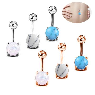 China Wholesale FASHIONABLE Crystal 316L Navel Ring Belly Button Rings Body Stone Steel Jewelry for sale