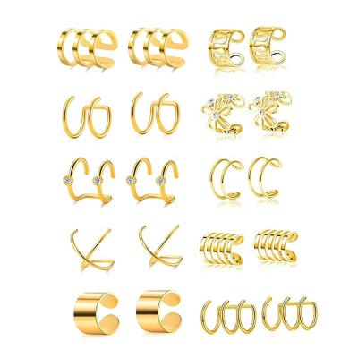 China Wholesale FASHIONABLE 316L Surgical Steel Single Flower Non-Piercing Clip On Earrings Ear Cuff Body Jewelry for sale