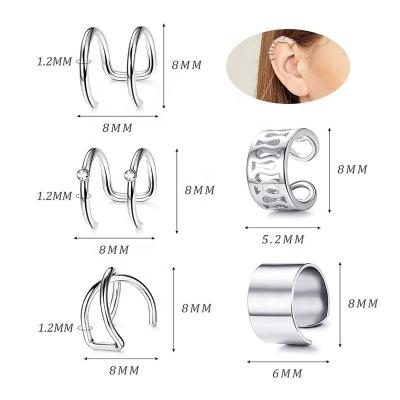 China Wholesale FASHIONABLE 316L Surgical Steel Gold Plated Clip On Hoop Earrings Non Piercing Ear Cuff Jewelry for sale