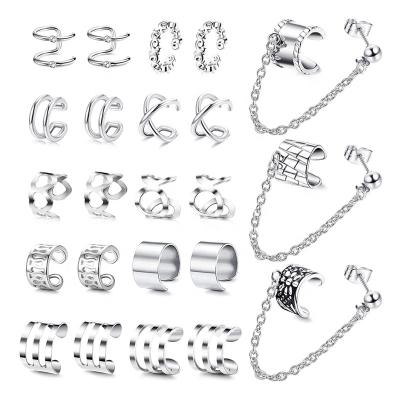 China Fashionable Wholesale 316L Surgical Steel Chain Ear Cuffs Clip On For Non Piercing Jewelry for sale