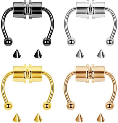 China FASHIONABLE Surgical Steel Magnetic Nose Ring Horseshoes Septum Piercing Jewelry Wholesale 316L for sale